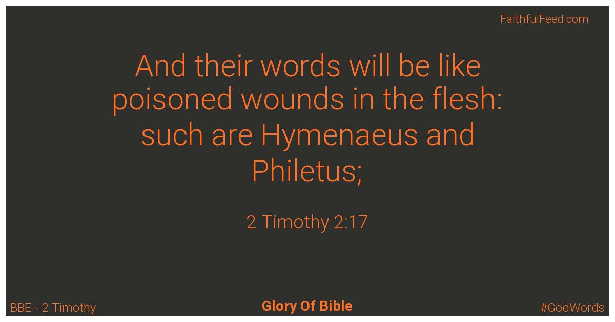 2-timothy 2:17 - Bbe