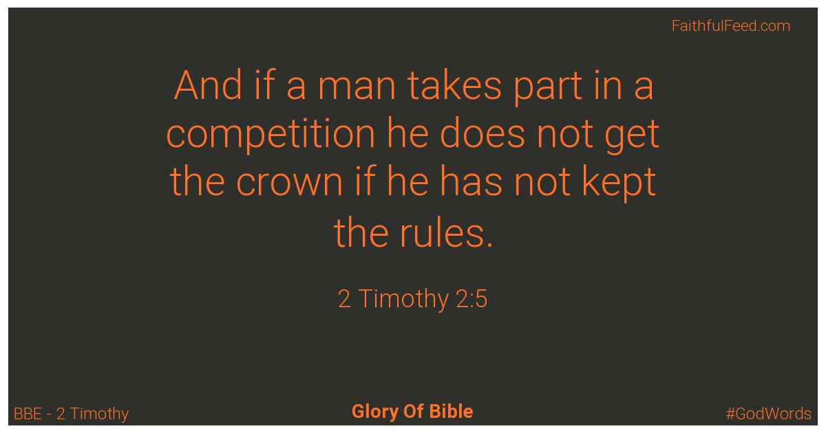 2-timothy 2:5 - Bbe