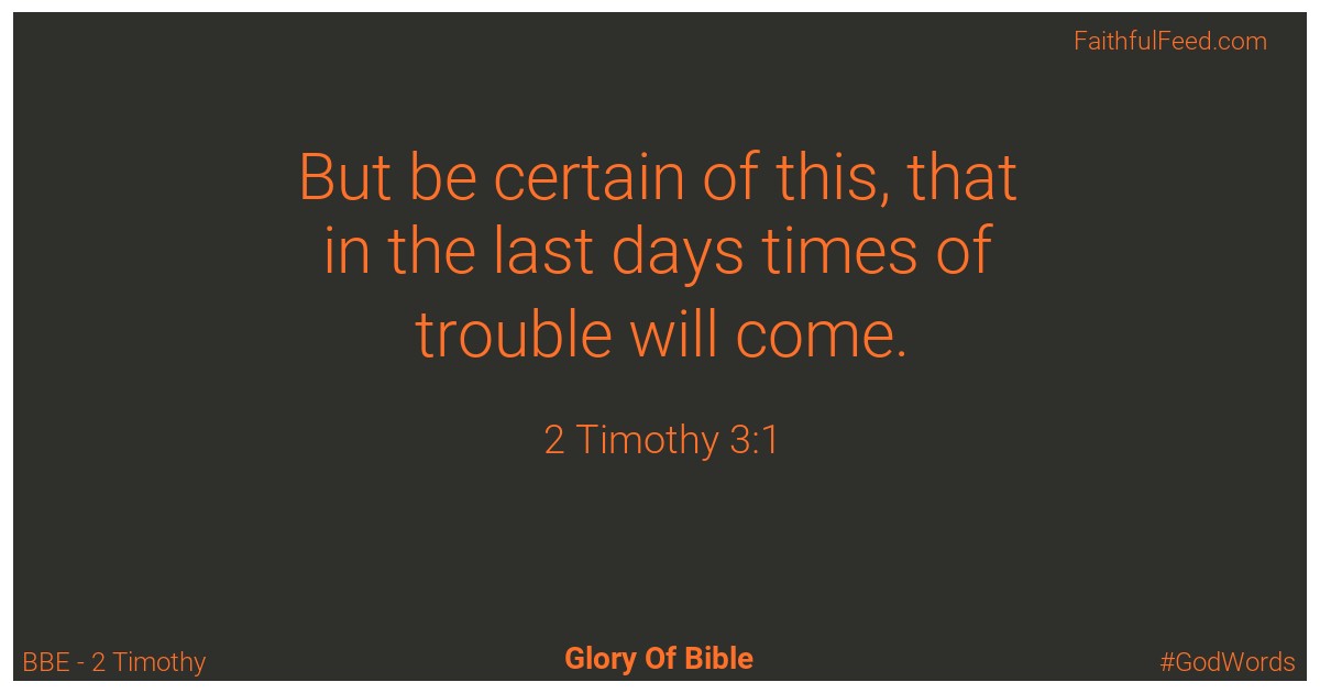 The Bible Verses from 2-timothy Chapter 3 - Bbe