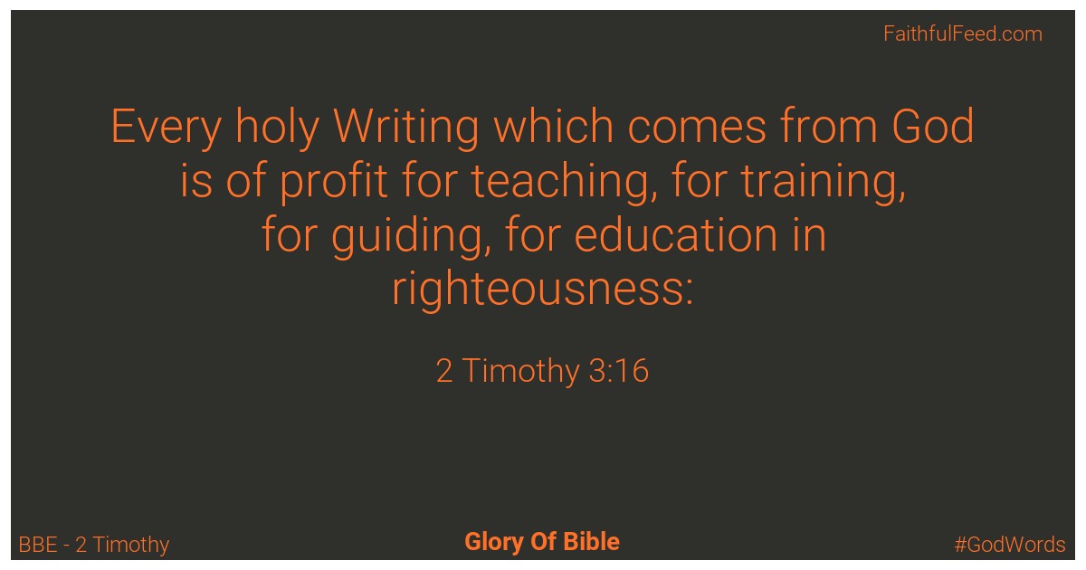 2-timothy 3:16 - Bbe