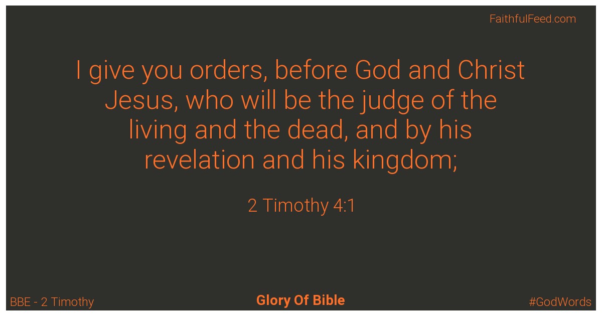 The Bible Verses from 2-timothy Chapter 4 - Bbe