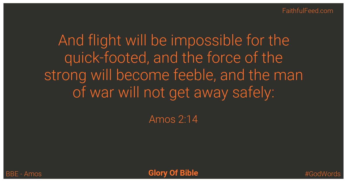 Amos 2:14 - Bbe