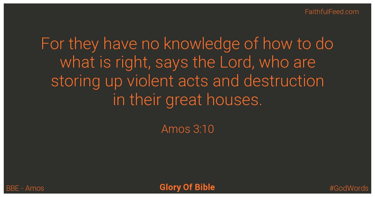 Amos 3:10 - Bbe