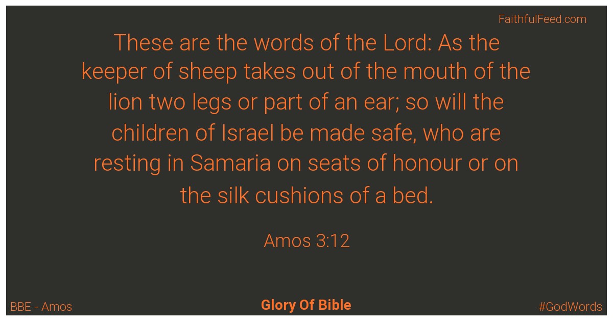 Amos 3:12 - Bbe