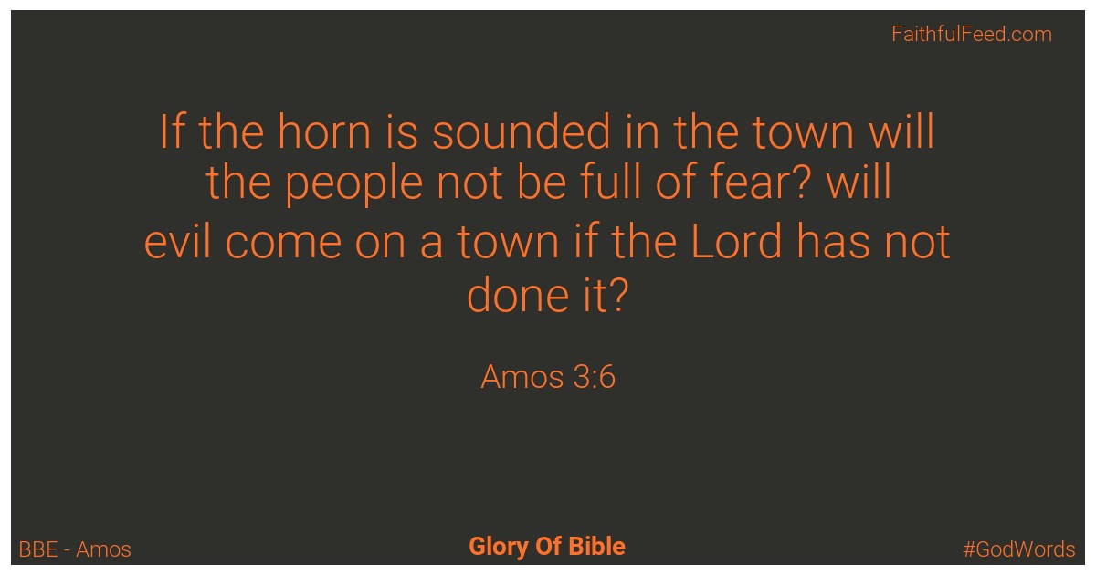 Amos 3:6 - Bbe