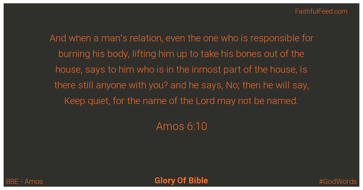 Amos 6:10 - Bbe