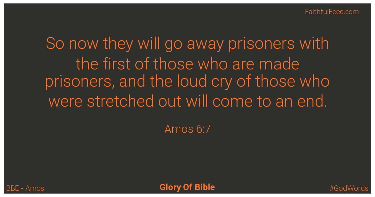 Amos 6:7 - Bbe