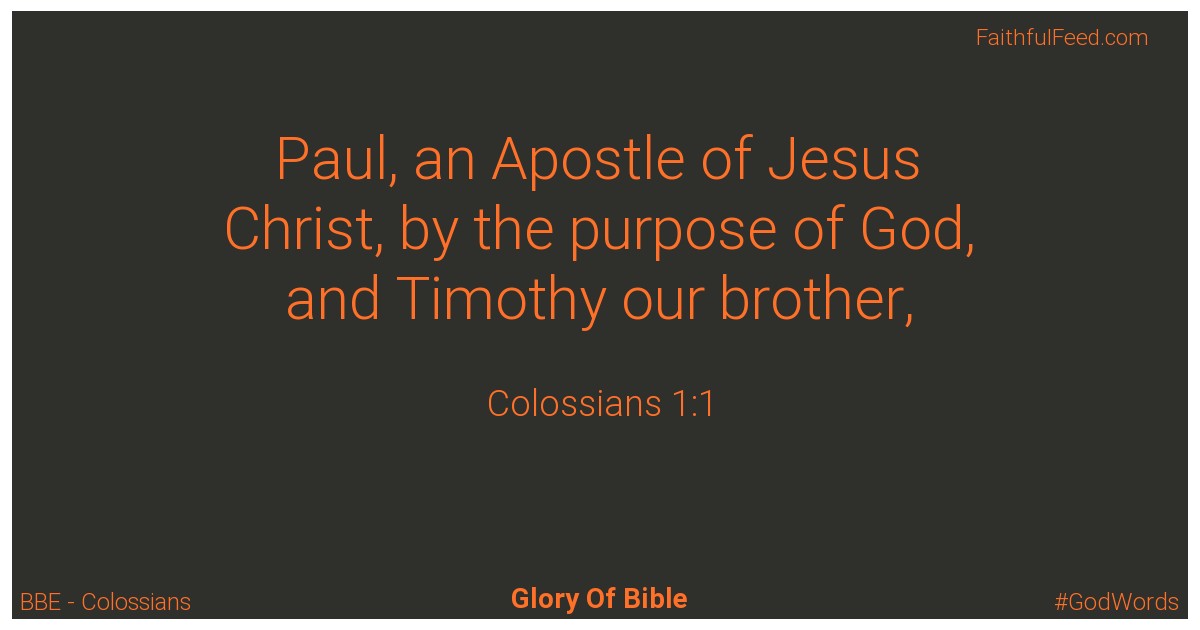 The Bible Verses from Colossians Chapter 1 - Bbe
