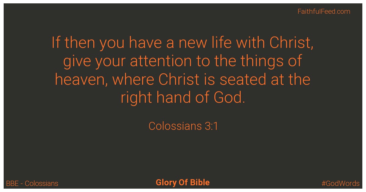 The Bible Verses from Colossians Chapter 3 - Bbe