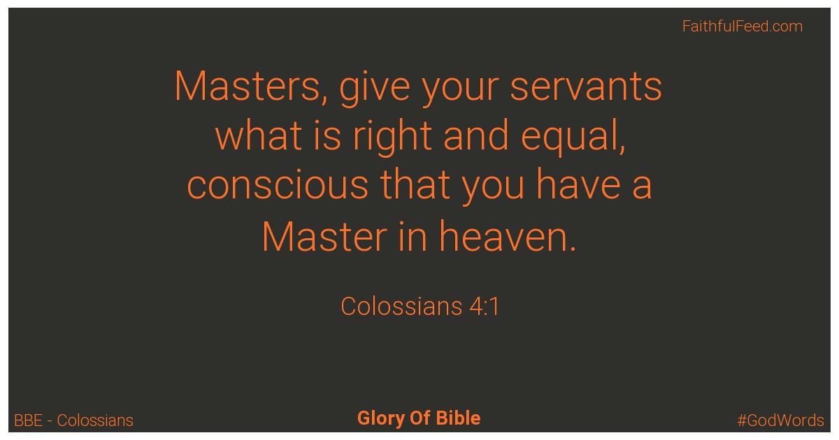 The Bible Verses from Colossians Chapter 4 - Bbe