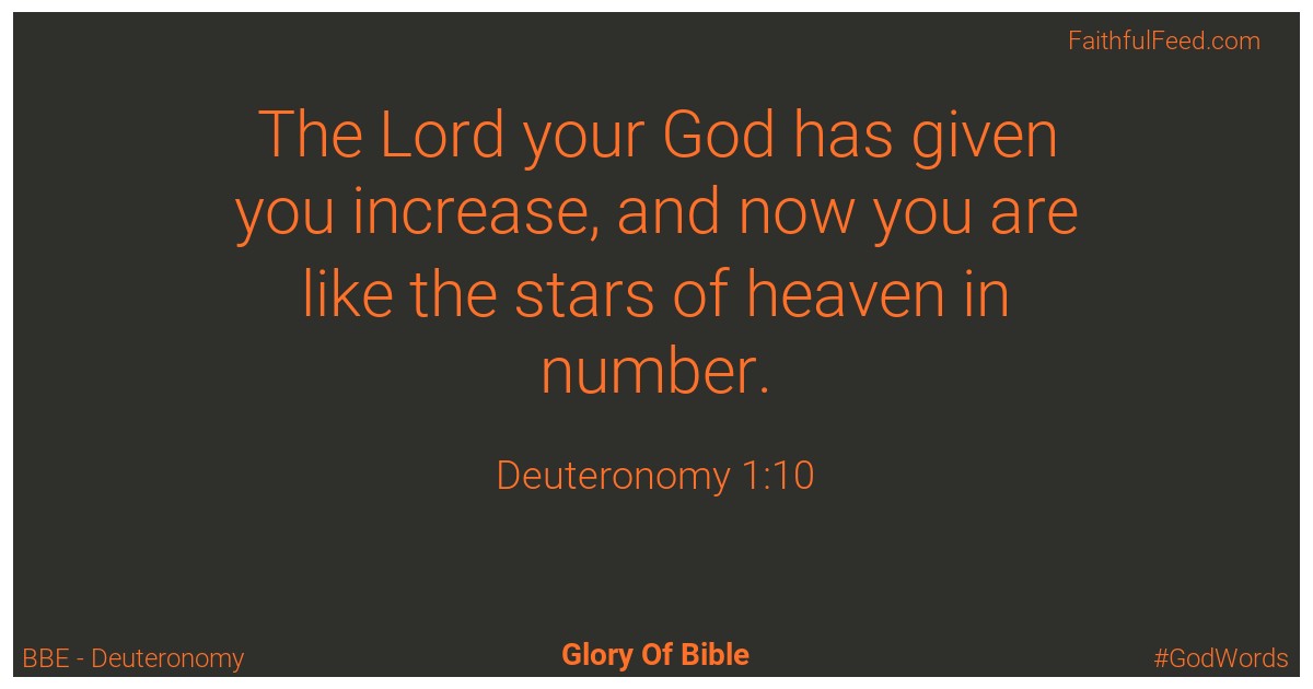 Deuteronomy 1:10 - Bbe