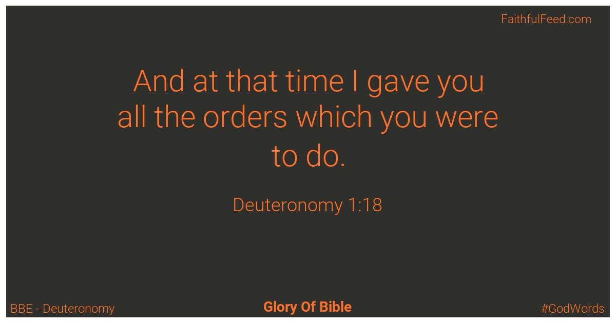 Deuteronomy 1:18 - Bbe