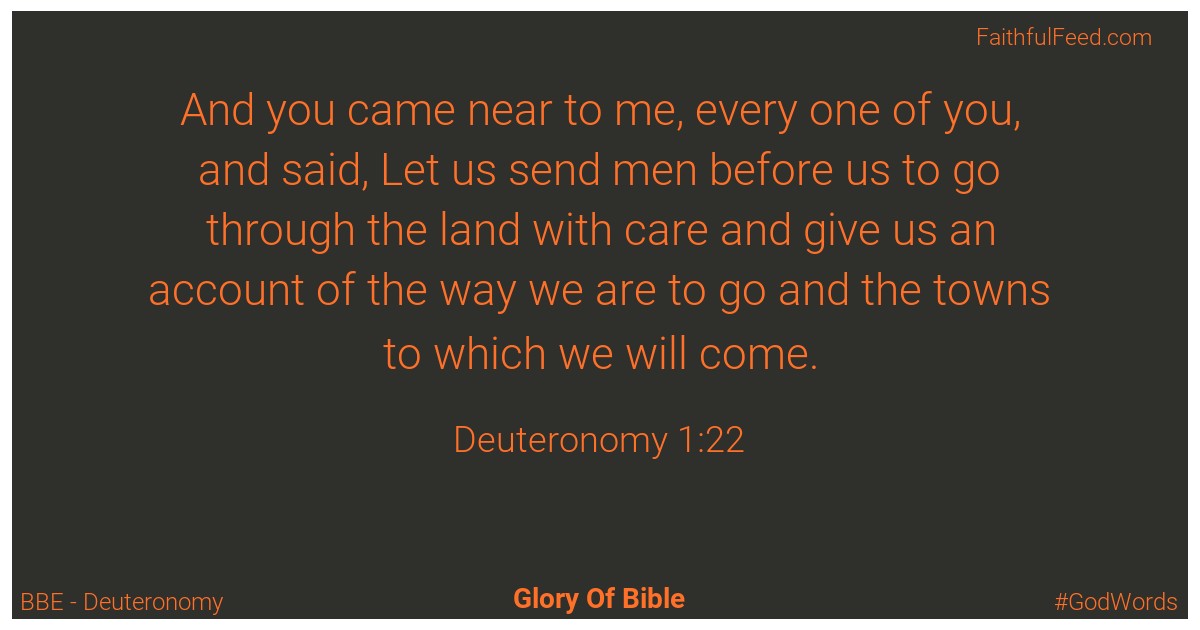 Deuteronomy 1:22 - Bbe