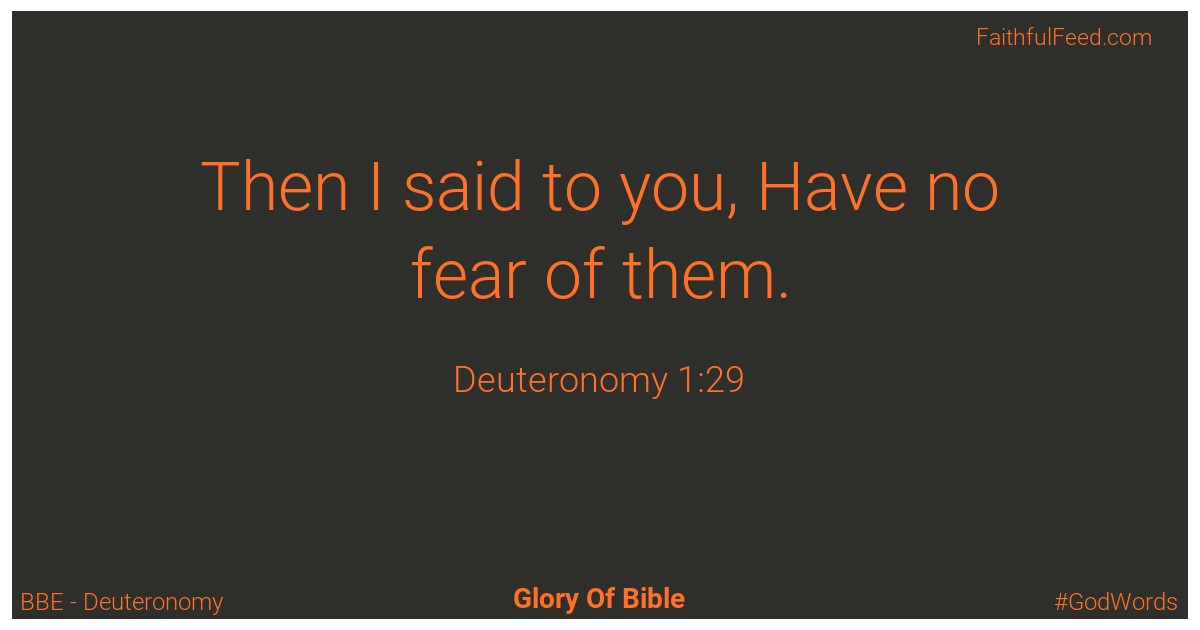 Deuteronomy 1:29 - Bbe