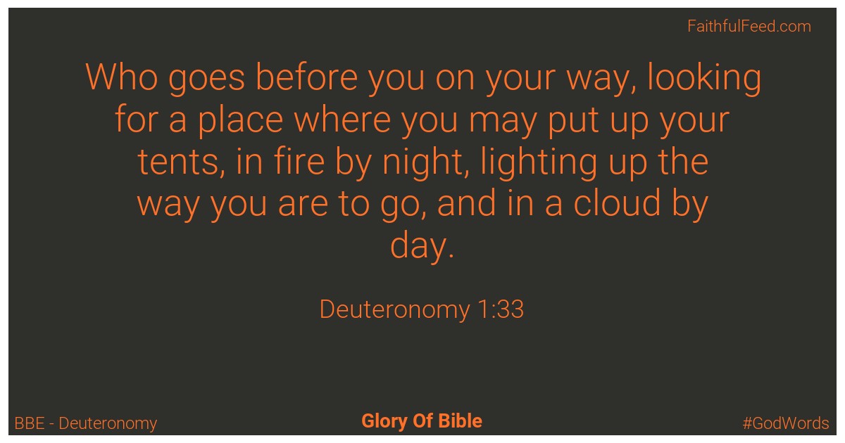 Deuteronomy 1:33 - Bbe