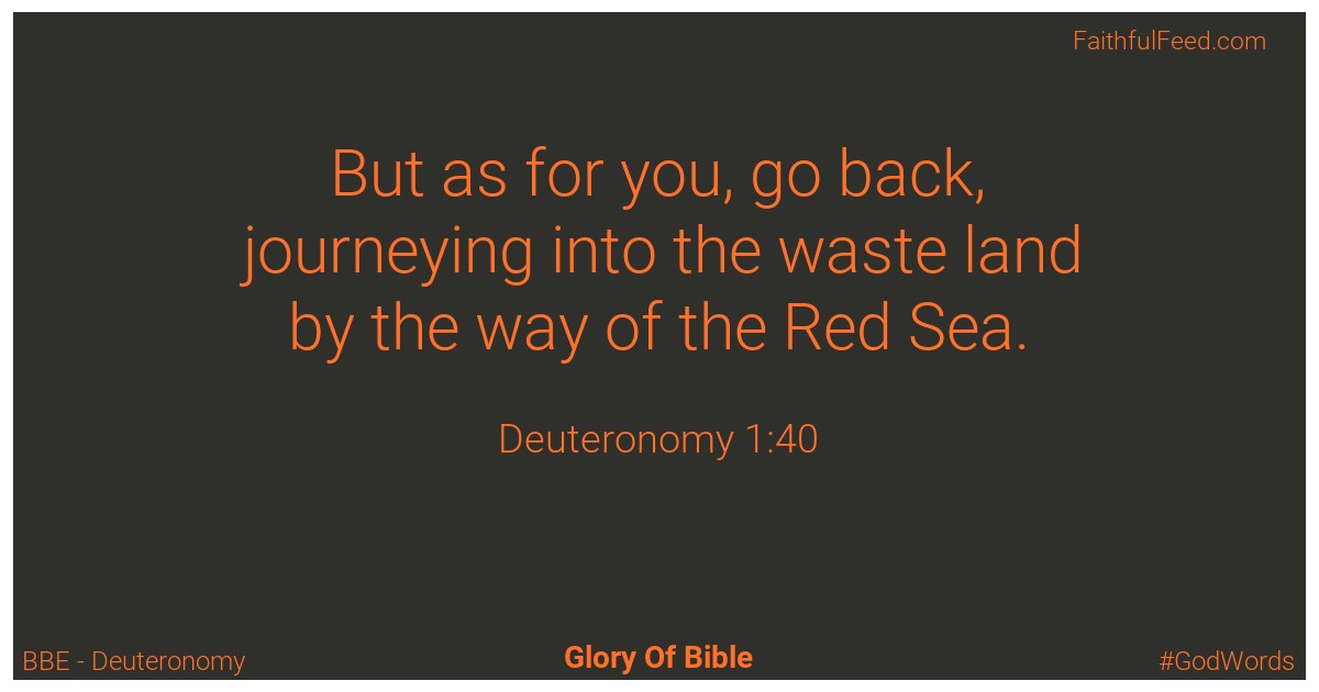 Deuteronomy 1:40 - Bbe