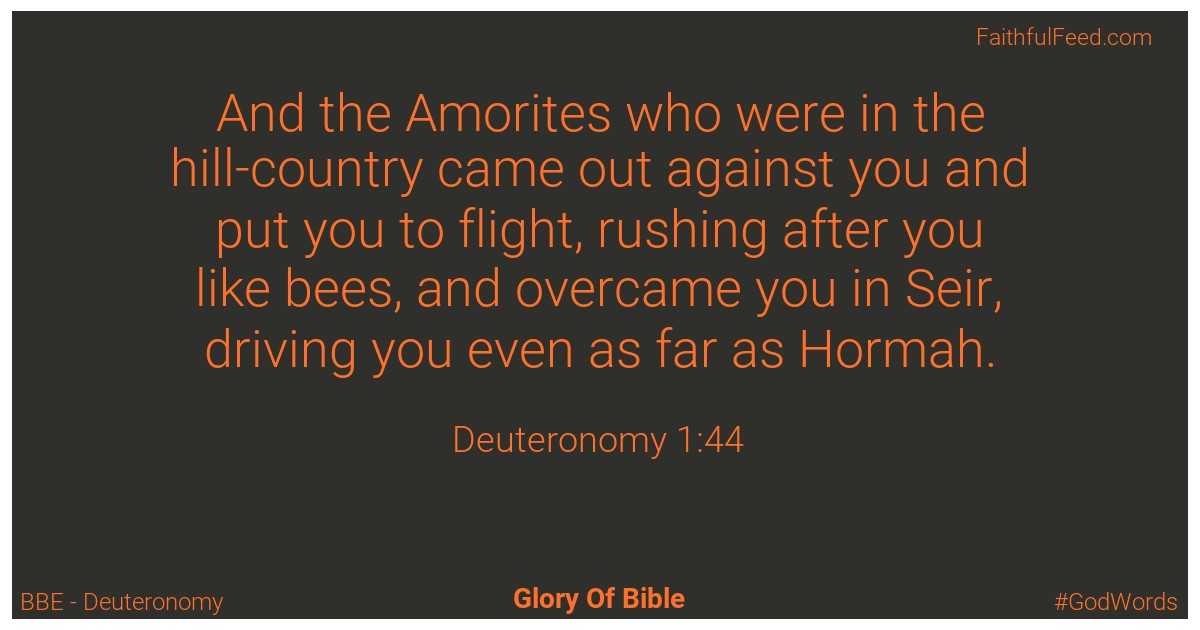 Deuteronomy 1:44 - Bbe