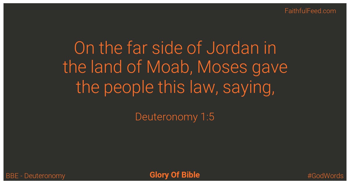 Deuteronomy 1:5 - Bbe