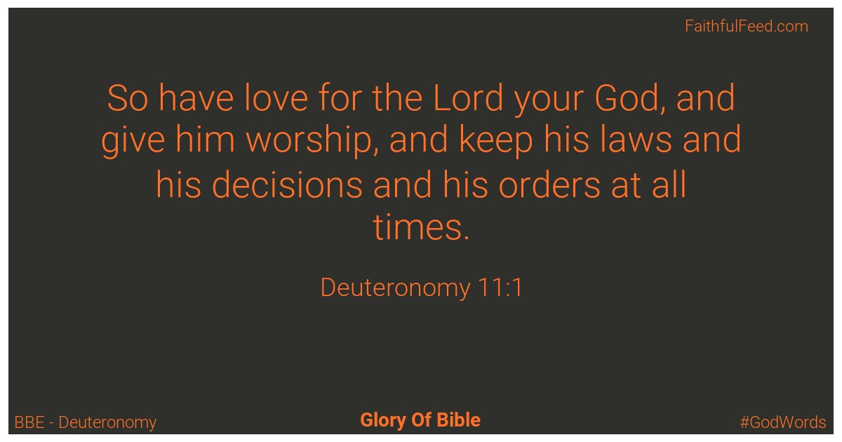 Deuteronomy 11:1 - Bbe