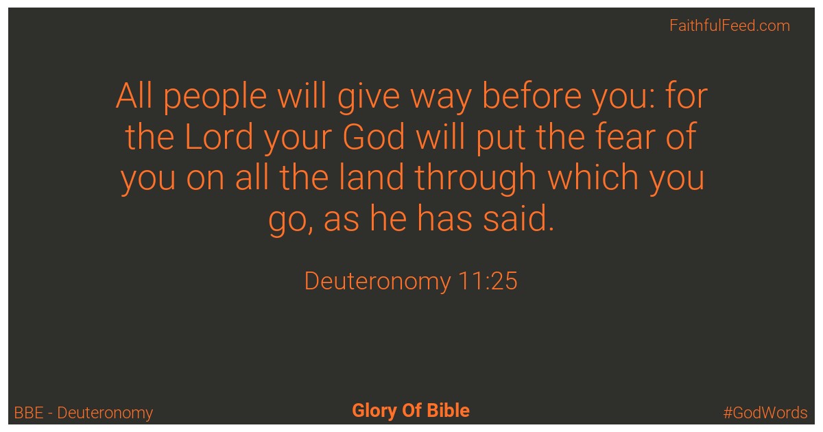 Deuteronomy 11:25 - Bbe