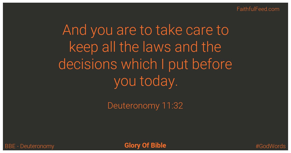 Deuteronomy 11:32 - Bbe