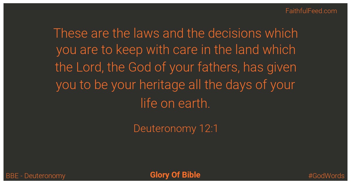 Deuteronomy 12:1 - Bbe