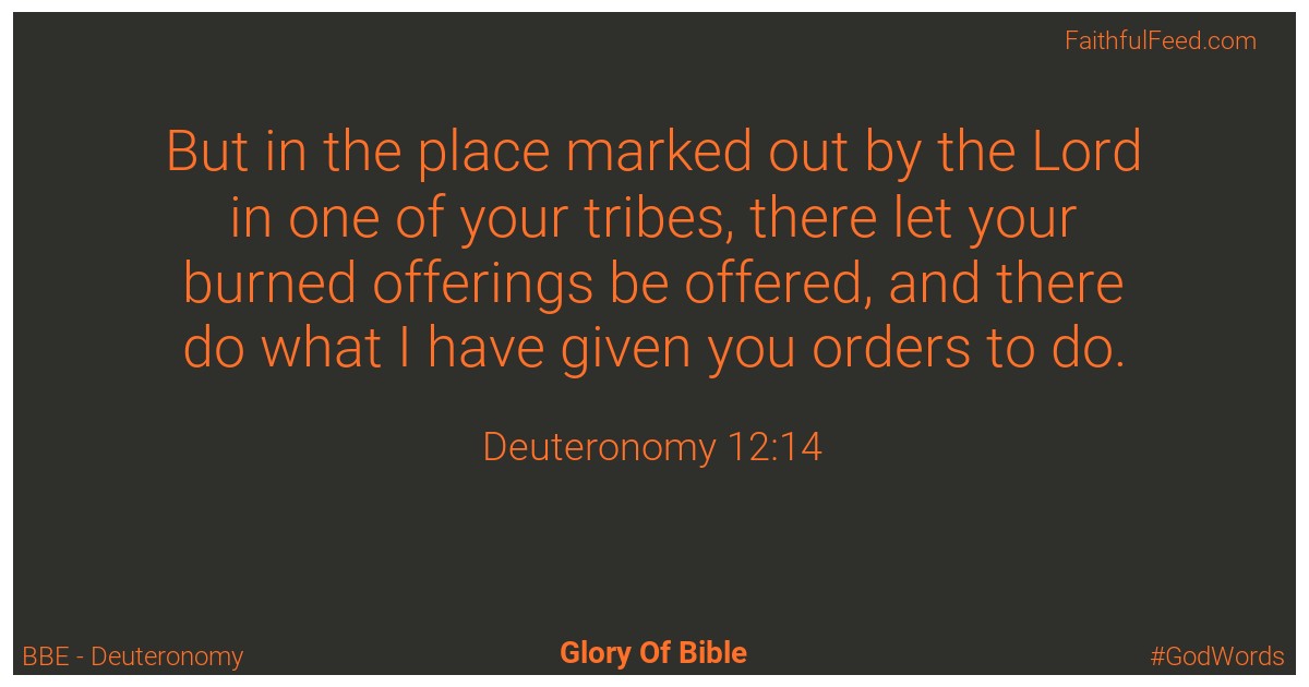 Deuteronomy 12:14 - Bbe
