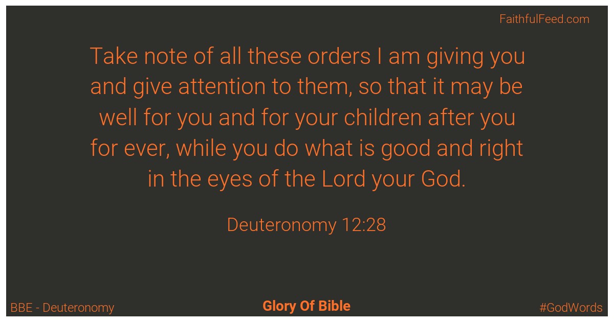 Deuteronomy 12:28 - Bbe
