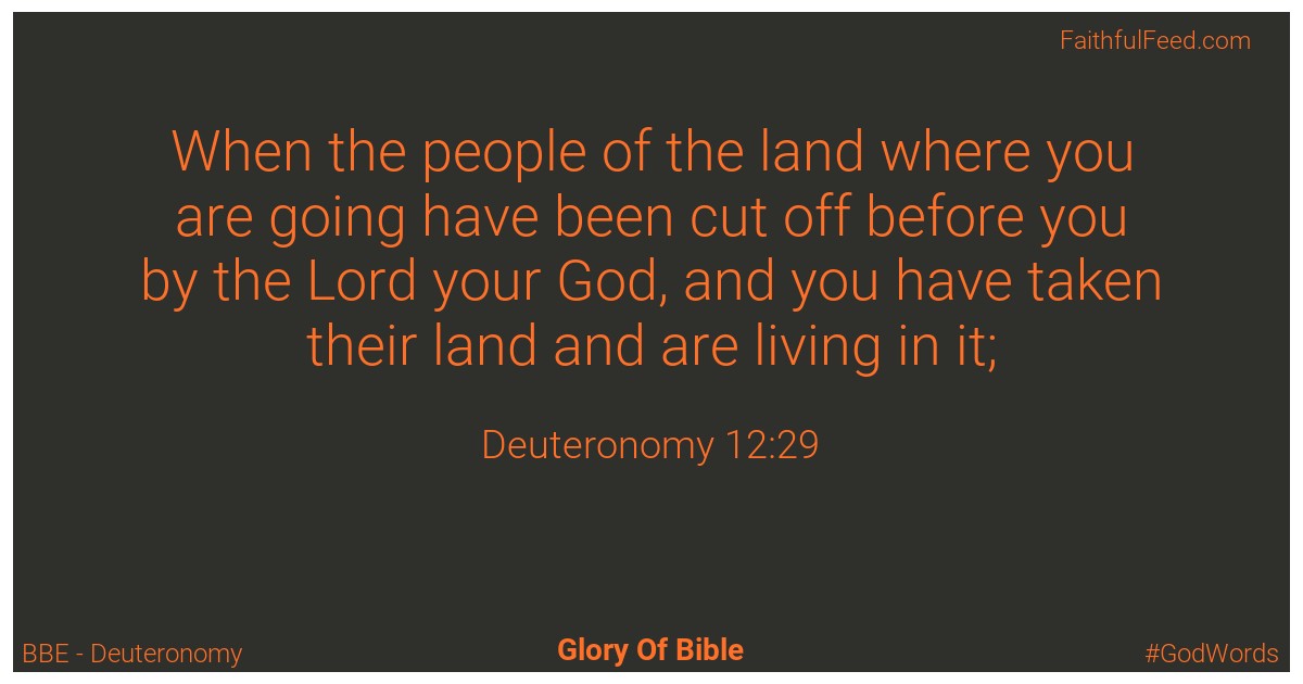 Deuteronomy 12:29 - Bbe