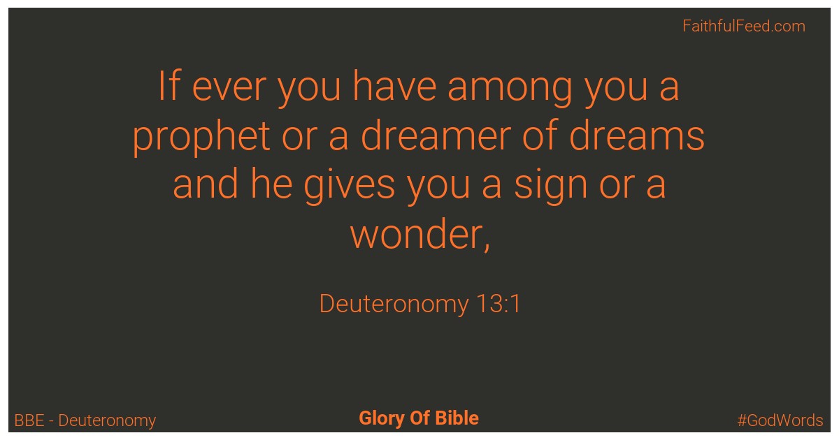 Deuteronomy 13:1 - Bbe