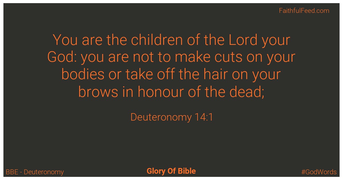 Deuteronomy 14:1 - Bbe