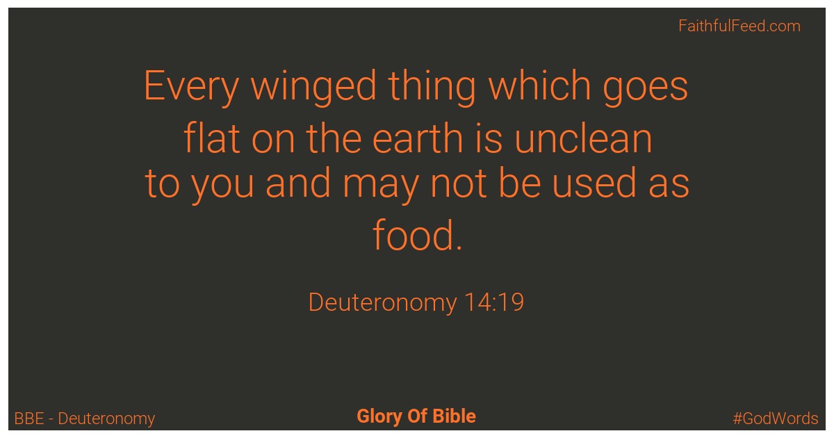 Deuteronomy 14:19 - Bbe