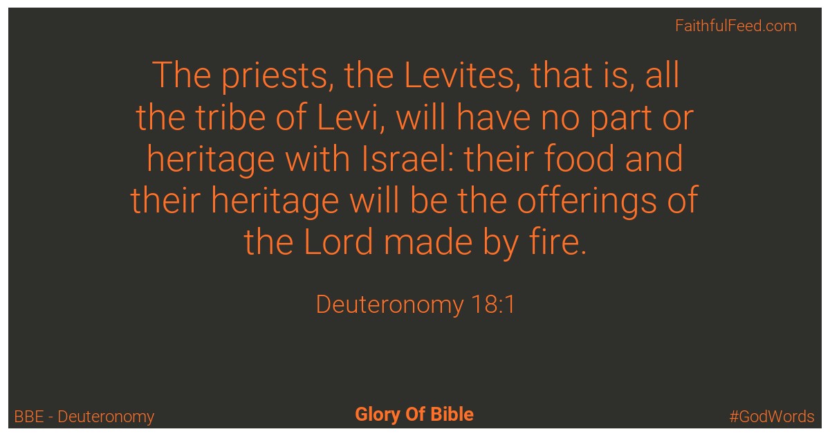 Deuteronomy 18:1 - Bbe