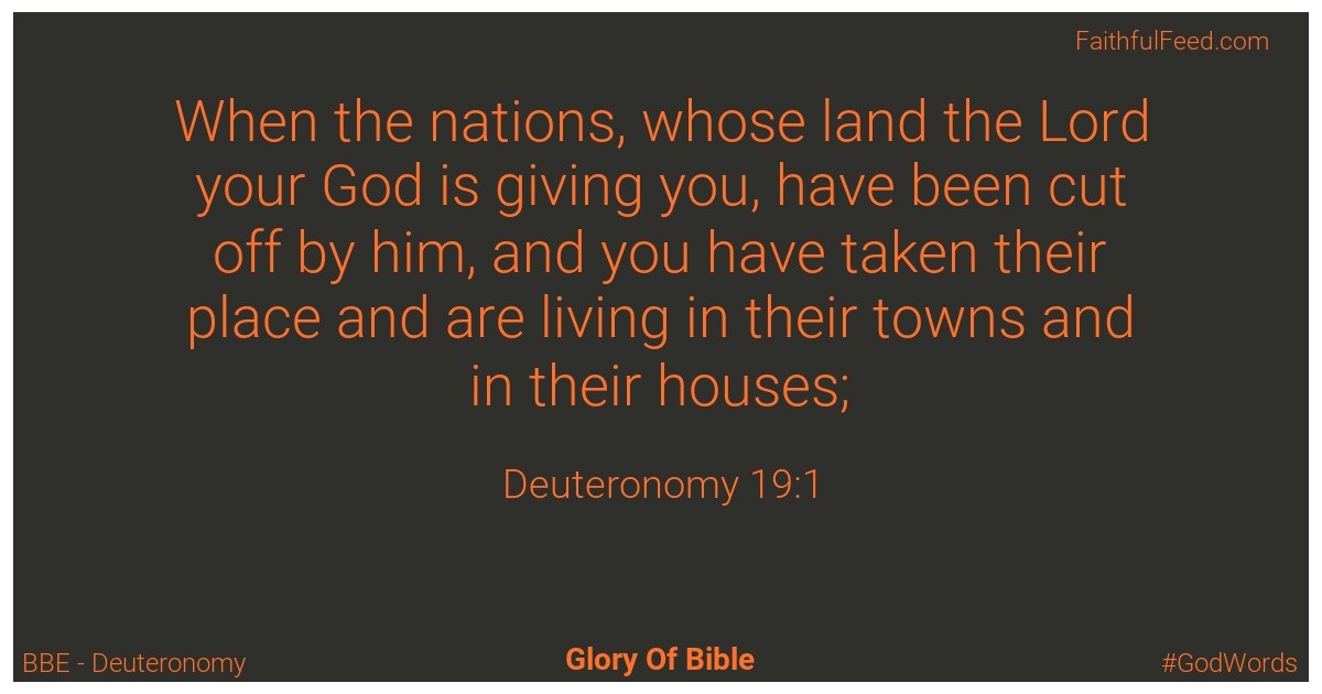 Deuteronomy 19:1 - Bbe