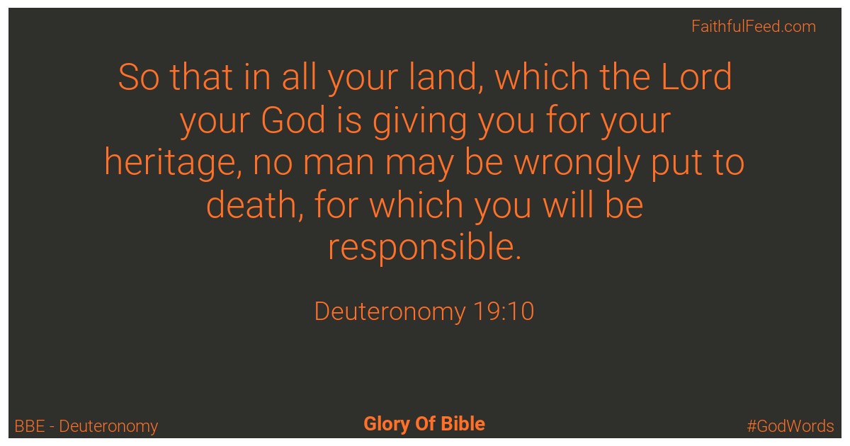Deuteronomy 19:10 - Bbe