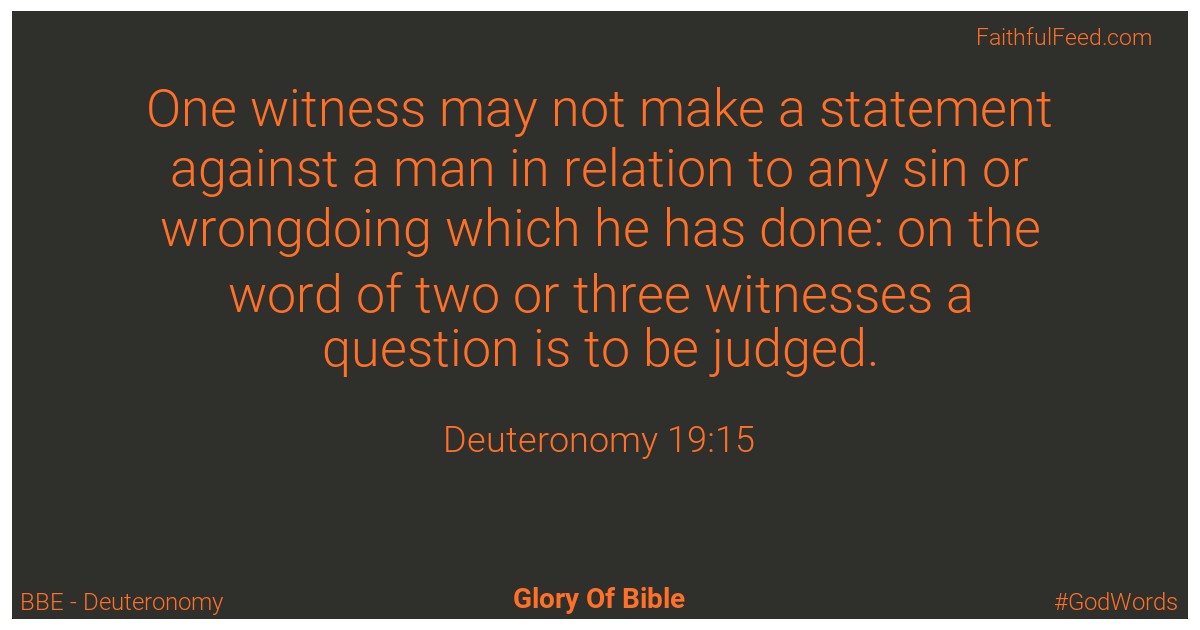 Deuteronomy 19:15 - Bbe