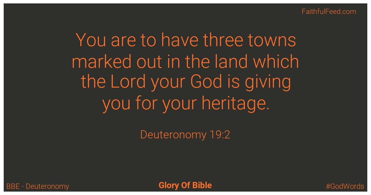 Deuteronomy 19:2 - Bbe