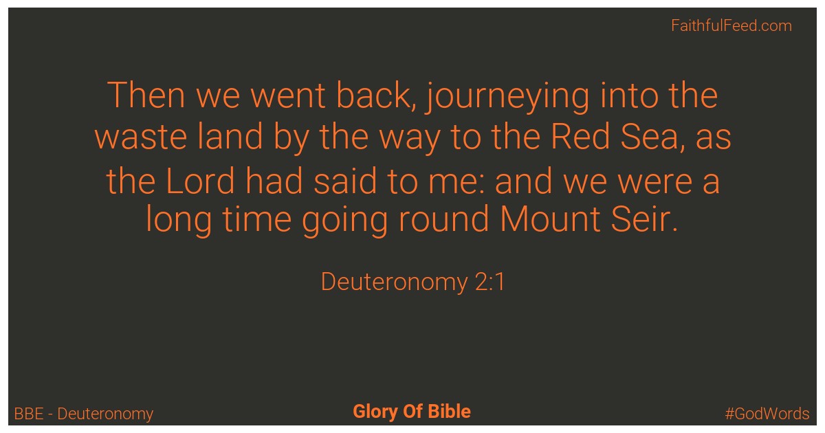 Deuteronomy 2:1 - Bbe