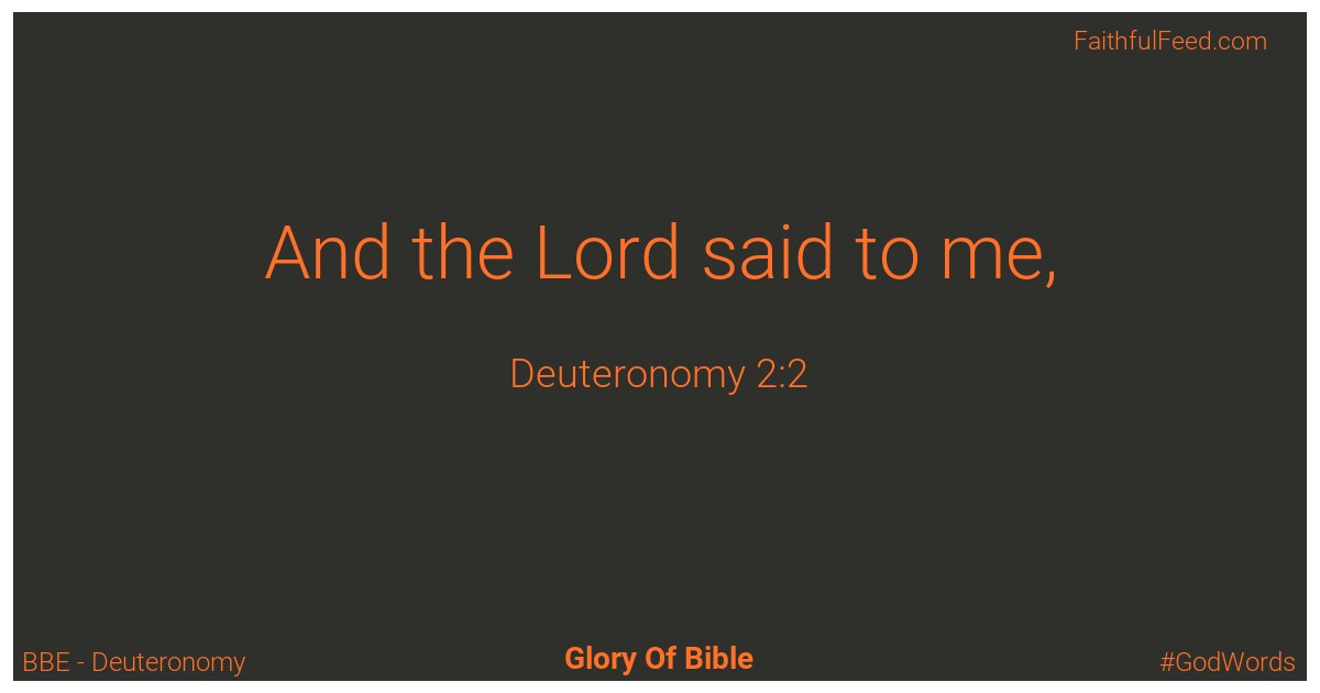 Deuteronomy 2:2 - Bbe