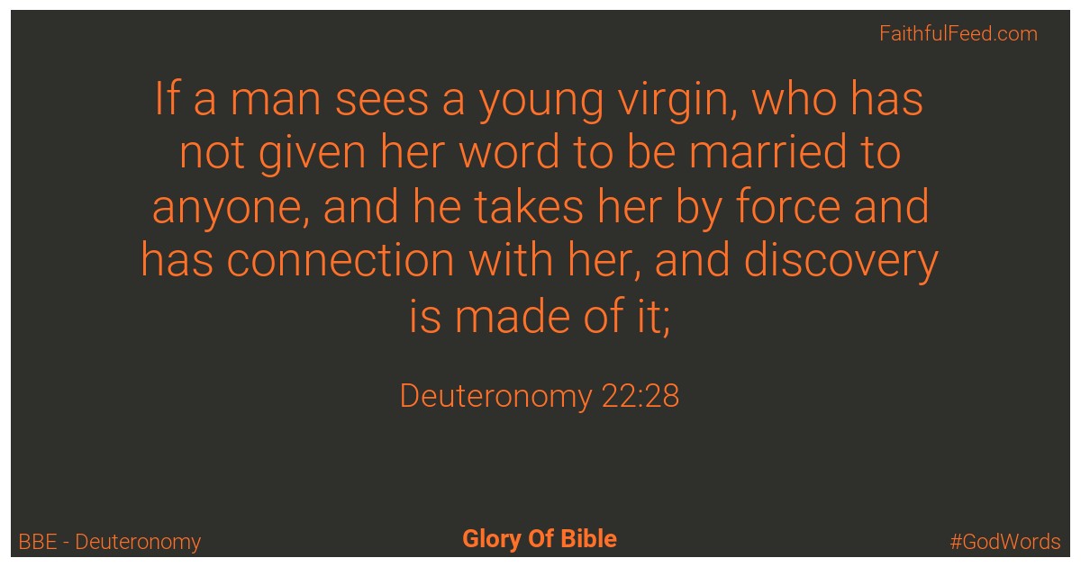 Deuteronomy 22:28 - Bbe