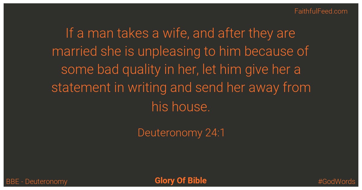 Deuteronomy 24:1 - Bbe