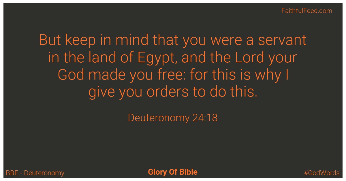 Deuteronomy 24:18 - Bbe