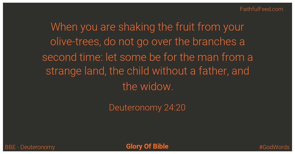 Deuteronomy 24:20 - Bbe