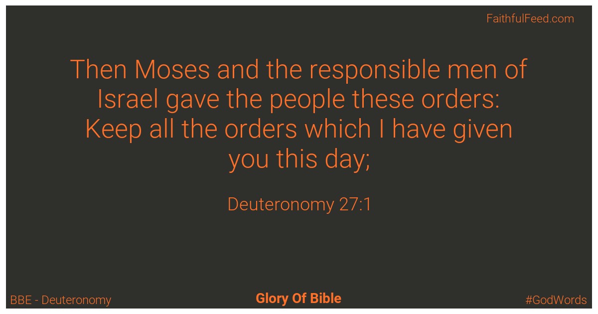 Deuteronomy 27:1 - Bbe