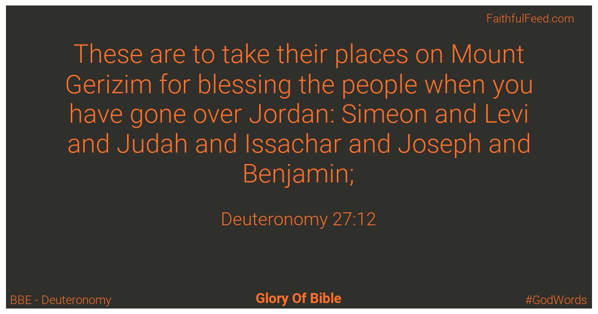 Deuteronomy 27:12 - Bbe