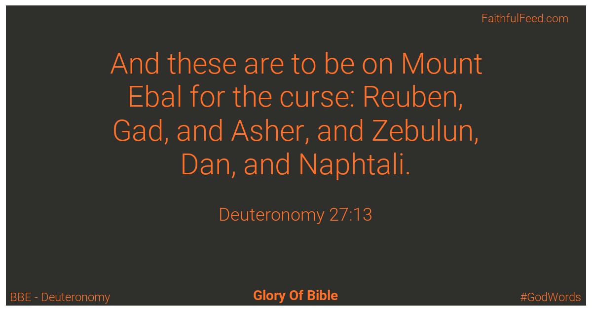 Deuteronomy 27:13 - Bbe