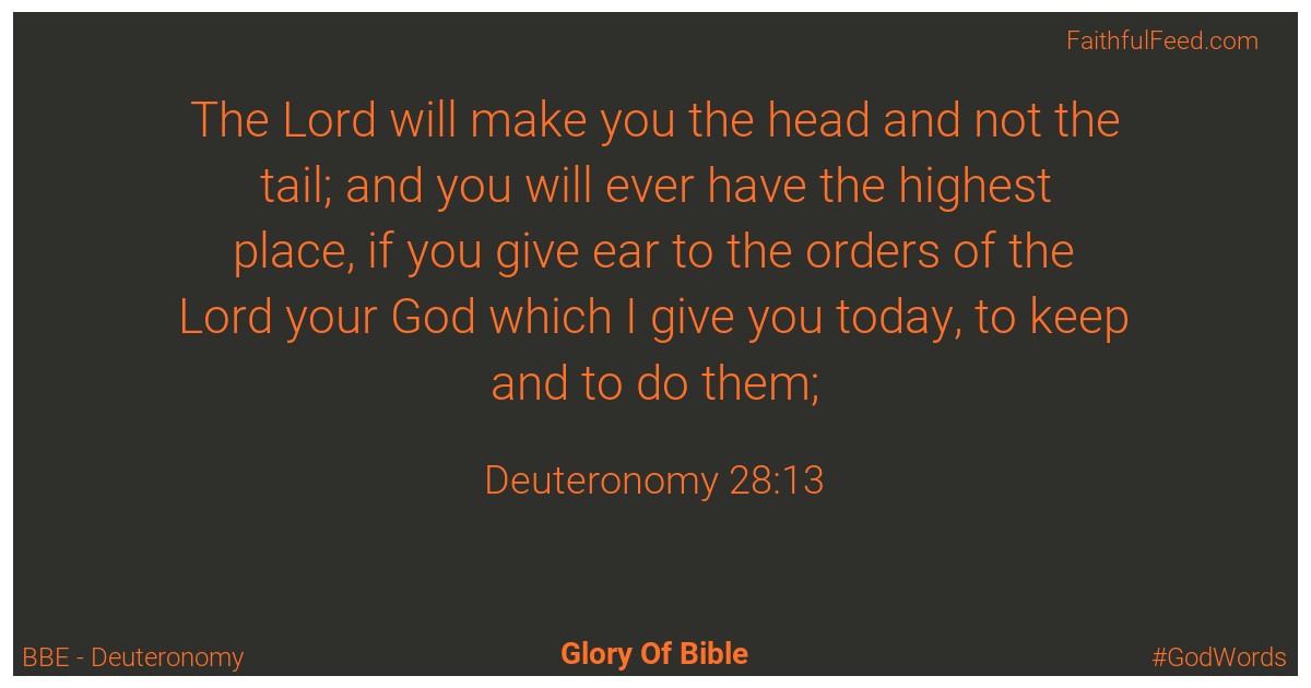 Deuteronomy 28:13 - Bbe