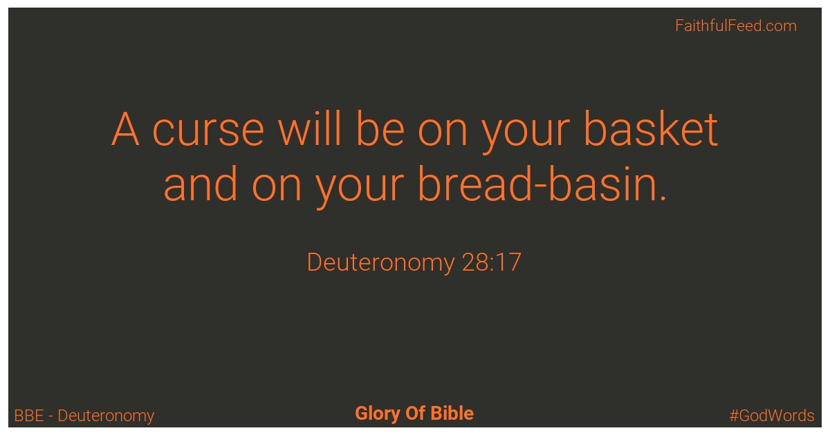 Deuteronomy 28:17 - Bbe