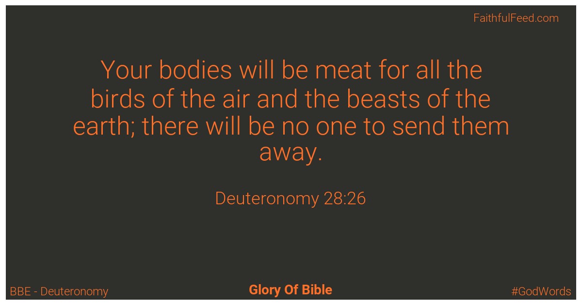 Deuteronomy 28:26 - Bbe