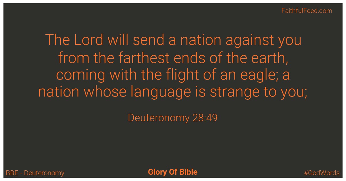 Deuteronomy 28:49 - Bbe